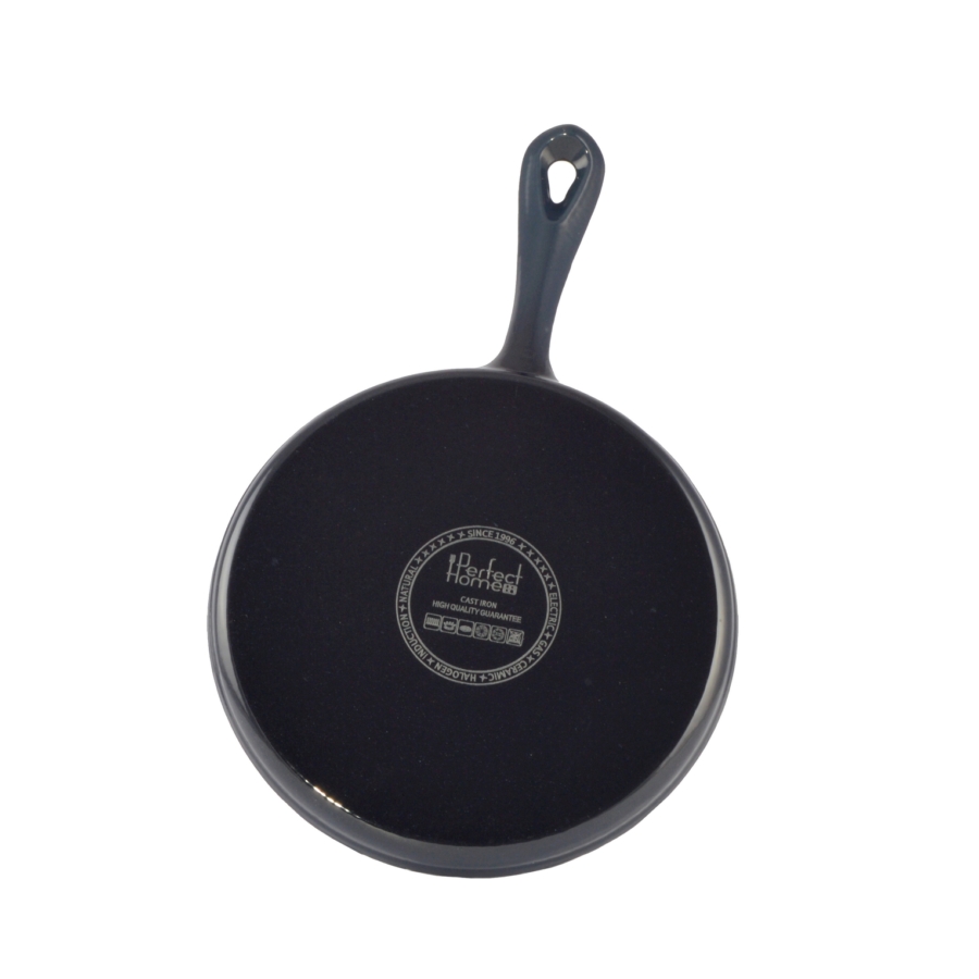 Zománcozott öntöttvas serpenyő / palacsintasütő mini - 20 cm - acélkék 2 Zománcozott öntöttvas serpenyő